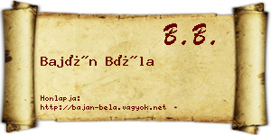 Baján Béla névjegykártya